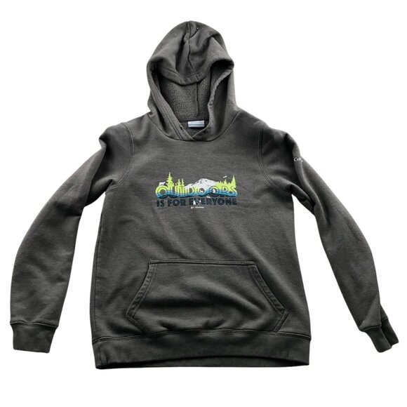 Columbia Mens Hoodie Sweatshirt Size XS Outdoors Is For Everyone Pullover Gray - Picture 1 of 13